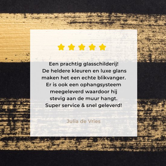 MuchoWow® Glasschilderij 50x50 cm - Schilderij acrylglas - Patroon van gouden verf op een zwarte achtergrond - Foto op glas - Schilderijen