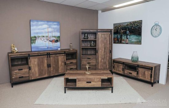 Woonkamer set Staphorst – 4-delige Meubelset: Dressoir, Salontafel, Eettafel & TV Meubel