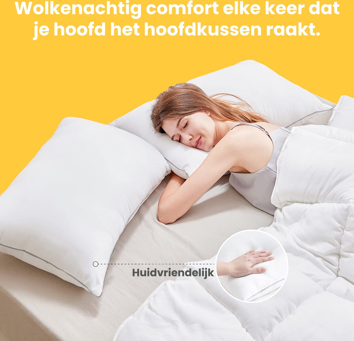 Sleep Comfy - Hoofdkussen - 30 dagen - 2 stuks Hotelkwaliteit Hoofdkussens... | bol.com