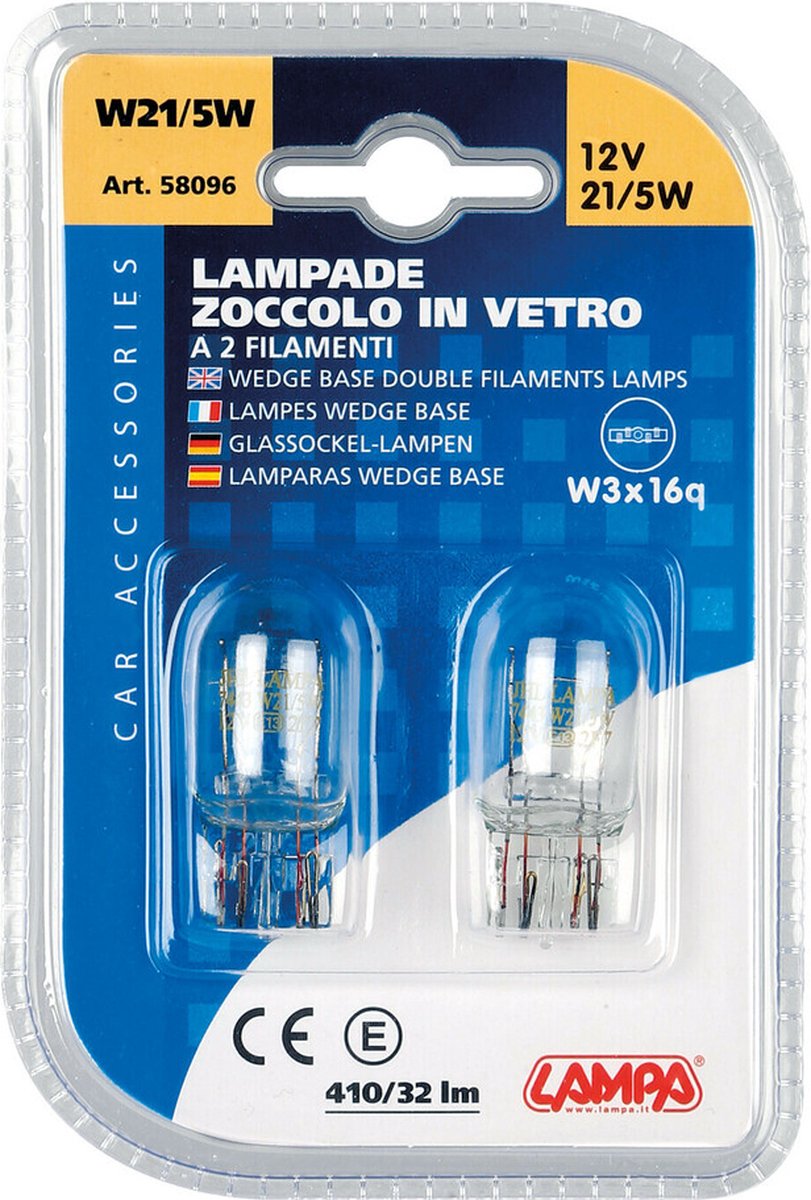 Wedge base lamp 12V 21/5W