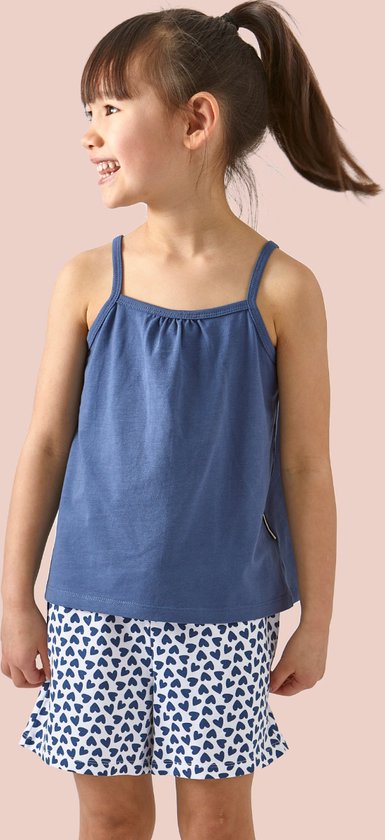 Little Label Pyjama Filles Size 134-140/10Y - bleu, blanc - Hartjes - Pyjama short - Katoen BIO doux