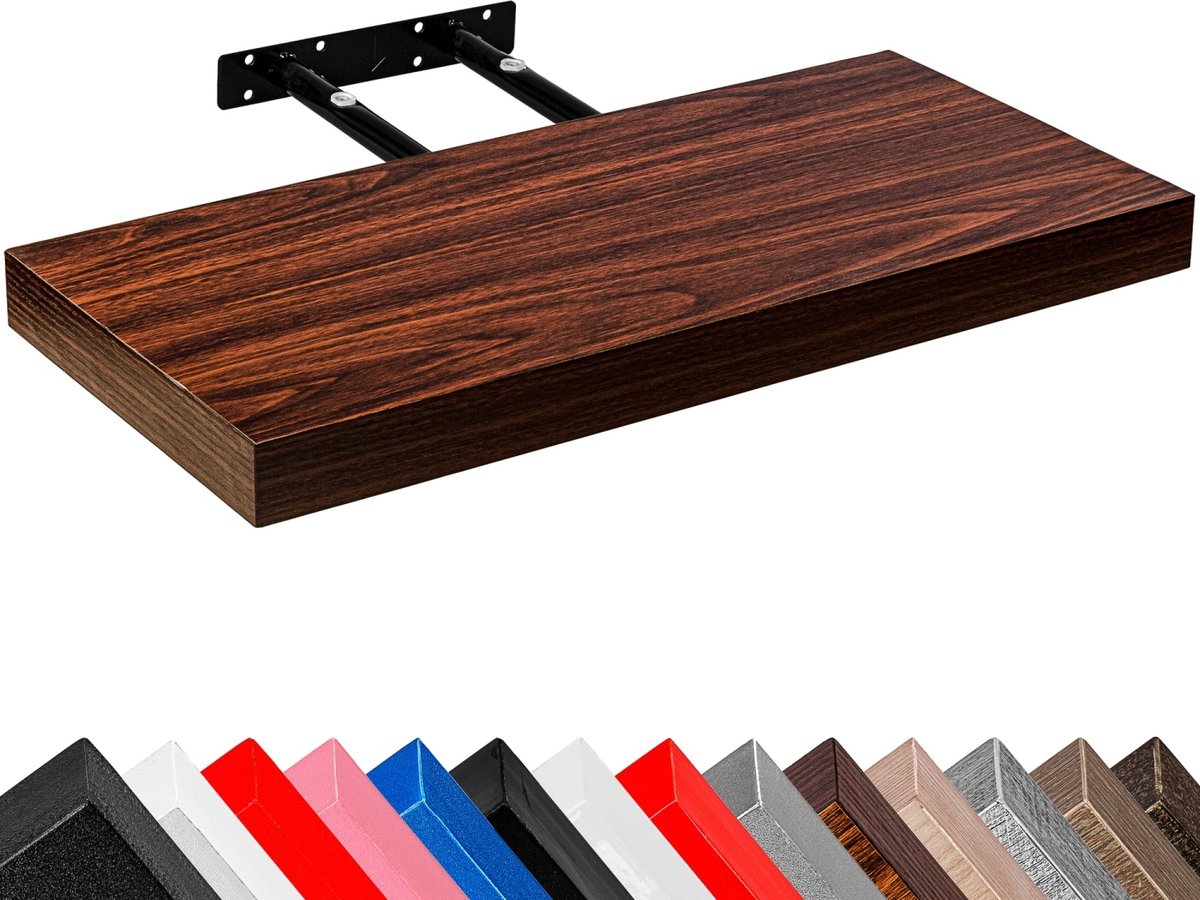 Muurplank Rond Muurplank - Wandplank zwevend - Wandplank - Draagvermogen 10 kg - MDF ...