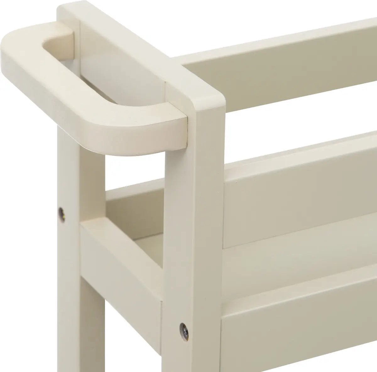 5Five Badkamerrek extra small op wielen - Staand rek met 3 etages voor in de badkamer - Open kastje als badkamerkast - Beige linnen