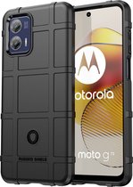 iMoshion Hoesje Geschikt voor Motorola Moto G73 Hoesje Siliconen - iMoshion Rugged Shield Backcover - Zwart
