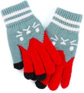 Hidzo Unisex Touchscreen handschoenen Groen/rood Maat S/M