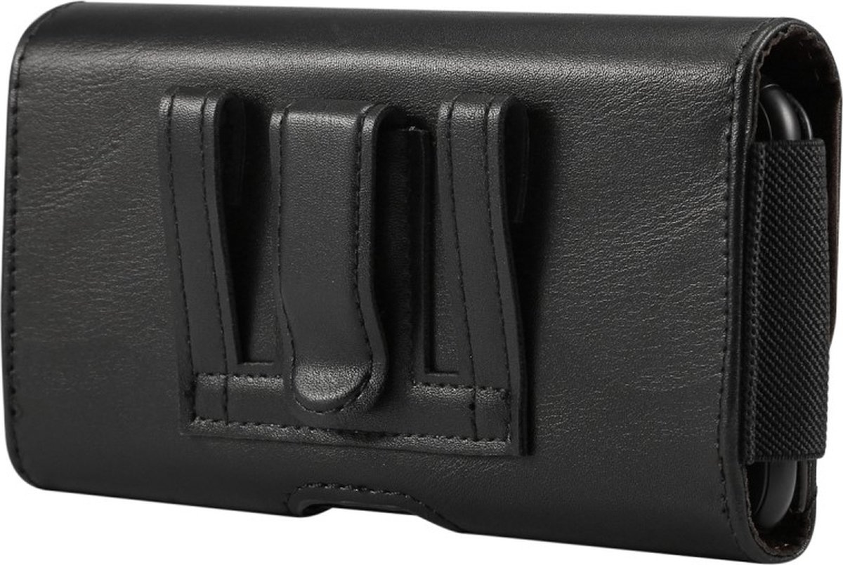 Leren flip tasje hoesje + clip broekclip riem Oppo A17