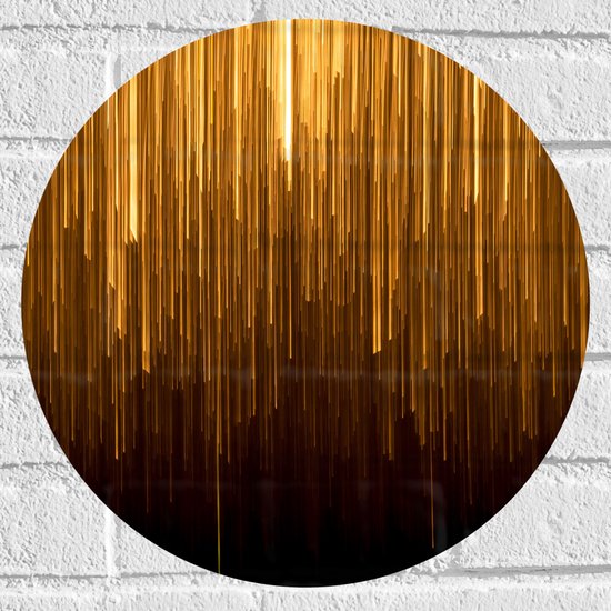 Muursticker Cirkel - Abstracte Gouden Strepen - 40x40 cm Foto op Muursticker