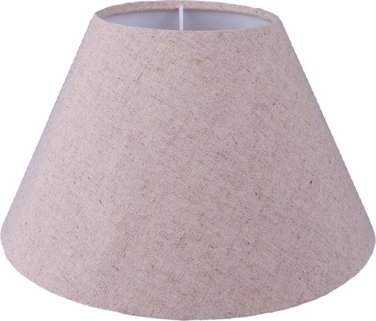 HAES DECO - Lampenkap - Natural Cosy - beige rond - formaat Ø 23x15 cm, voor Fitting E27 - Tafellamp, Hanglamp