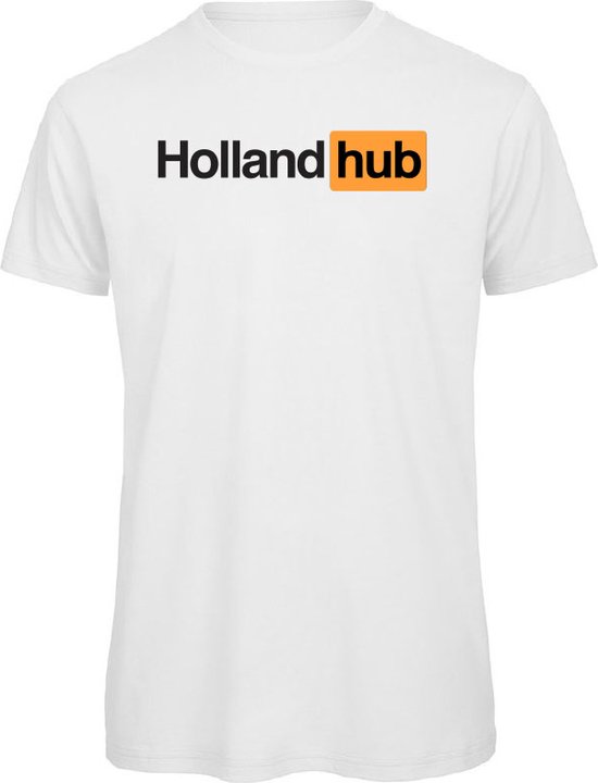 Koningsdag t-shirt wit M - Holland hub - soBAD. | Oranje t-shirt dames | Oranje t-shirt heren | Koningsdag