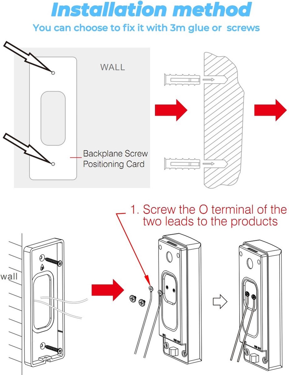 DrPhone LM6-D Camera Deurbel met Binnen Bel en MicroSD 128GB - afbeelding 3