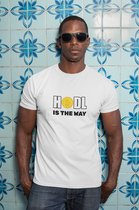 Shirt - Hodl is the way - Wurban Wear | Grappig shirt | Crypto | Unisex tshirt | Boeken | Valuta | Ethereum | Blockchain | Meme | Trading | Hodl | Wit & Zwart