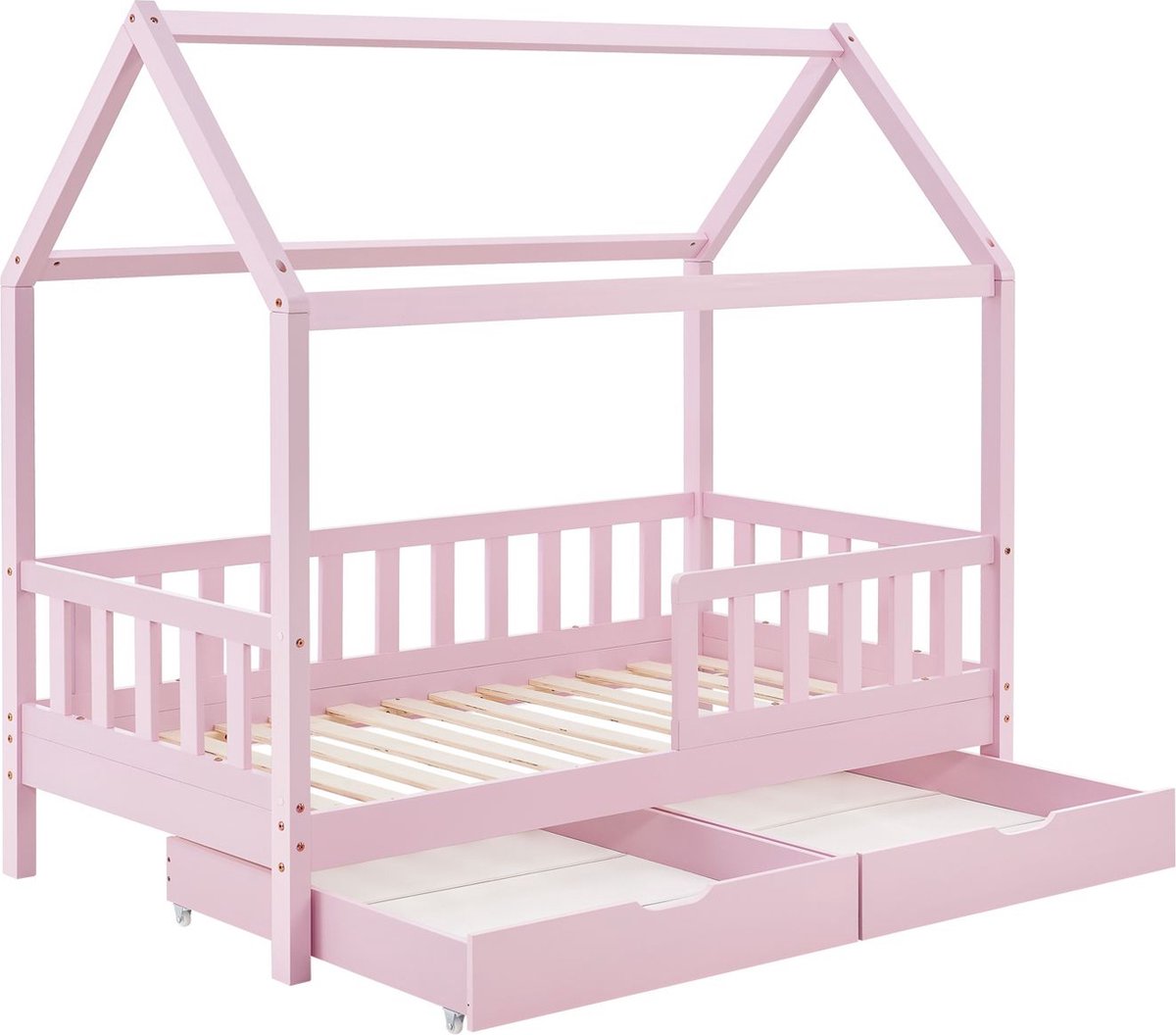 Kinderbed Marli - 80 x 160 cm - Roze - Incl. bedlades