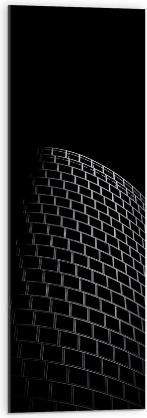Acrylglas - Abstract Gebouw van Zwarte Vakken - 30x90 cm Foto op Acrylglas (Wanddecoratie op Acrylaat)