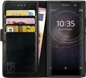 Rosso Element Book Case Wallet Hoesje Geschikt voor Sony Xperia XA2 | Portemonnee | 3 Pasjes | Magneetsluiting | Stand Functie | Zwart