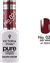VICTORIA VYNN™ Gel Nagellak - Gel Polish - Pure Creamy Hybrid  - 8 ml - Dry Wine  - 025 - Donkerrood