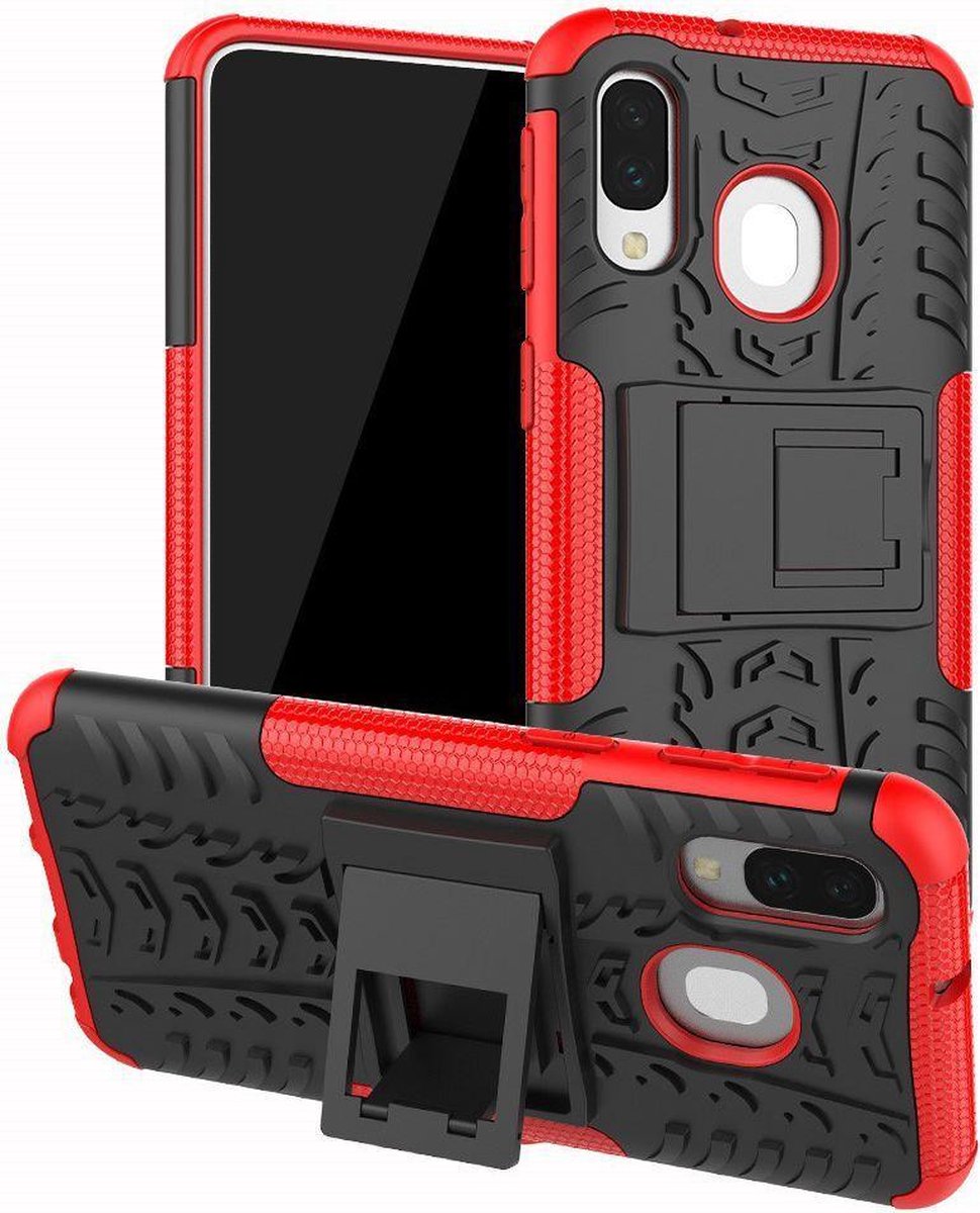 Robuust Hybride Hoesje Rood Geschikt voor Samsung Galaxy A40