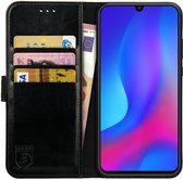 Rosso Element Book Case Wallet Hoesje Geschikt voor Huawei P Smart Plus (2019) | Portemonnee | 3 Pasjes | Magneetsluiting | Stand Functie | Zwart