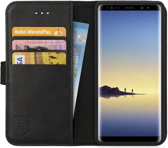 Deluxe Samsung Galaxy Note 8 Echt Leer Book Case Zwart bol.com