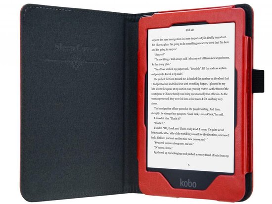 Kobo Clara Hd e-Reader Rode Premium Hoes Case, luxe SleepCover, rood , merk