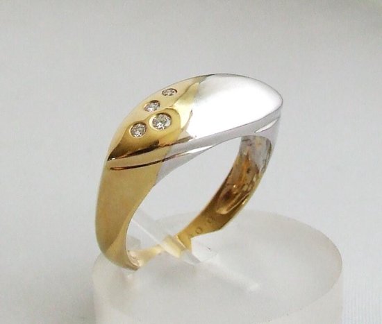 Christian geel- en wit gouden ring met diamant | bol.com