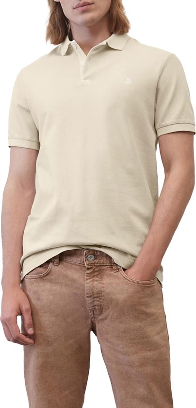 Marc O'Polo shaped fit polo - heren poloshirt - beige - Maat: S