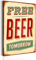 Schilderij - Free Beer Tomorrow,  Rood/Groen