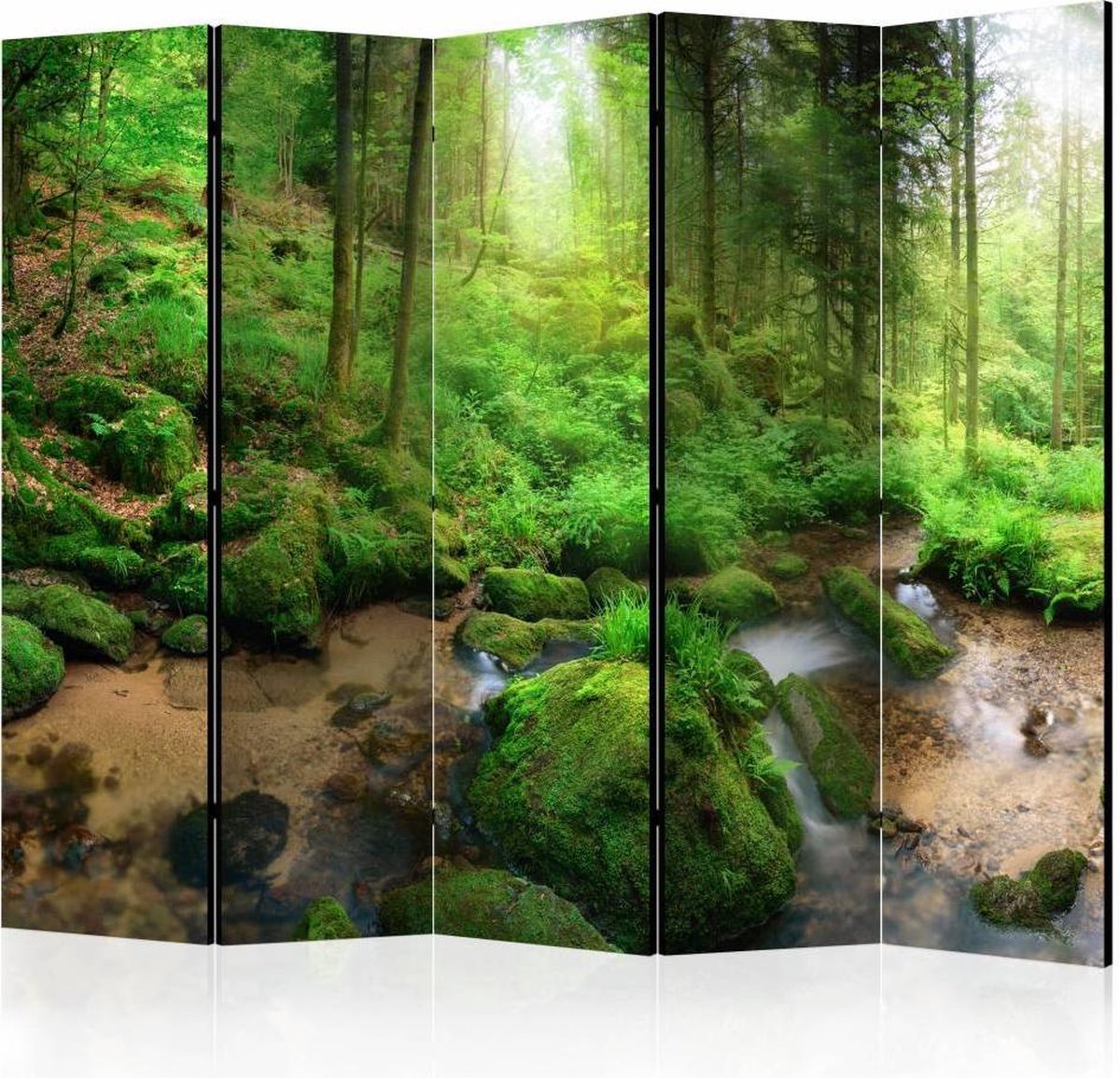 Vouwscherm - Bos 225x172cm, gemonteerd geleverd, dubbelzijdig geprint (kamerscherm)
