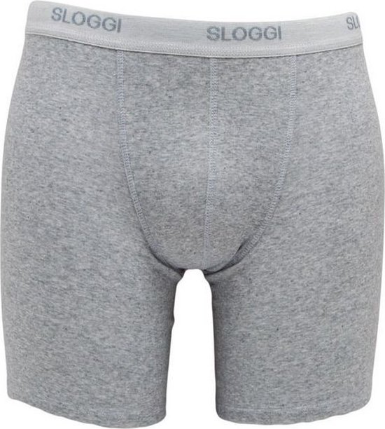 Grijze katoenen boxershort voor heren met een grijze Sloggi-band.