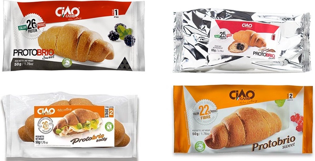 Goedkoopste CiaoCarb | Mix Protobrio Croissant | Voordeelpakket | 4 x CiaoCarb Croissant