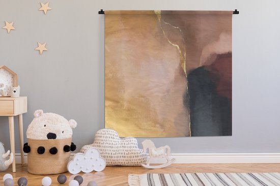 Tenture murale - Tissu mural - Abstrait - Peinture - Pastel - 120x120 cm - Tapisserie