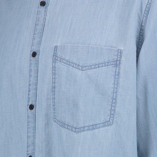 Twinlife Heren Chambray - Overhemden - Wasbaar - Ademend - Blauw - 2XL