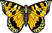 Vlieger vlinder - geel - 71 cm breed / wijd - nylon