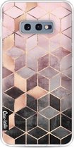 Casetastic Samsung Galaxy S10e Hoesje - Softcover Hoesje met Design - Soft Pink Gradient Cubes Print