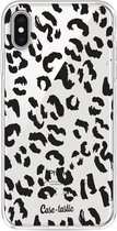 Casetastic Apple iPhone XS Max Hoesje - Softcover Hoesje met Design - Leopard Print Black Print