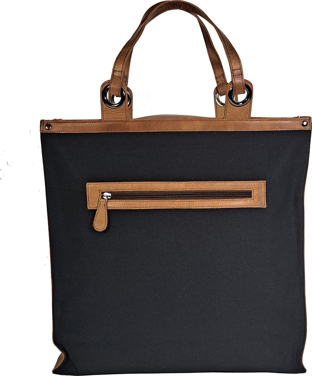 Canvas boodschappentas GOTS met lange hengsels en bodem 310 gr/m²