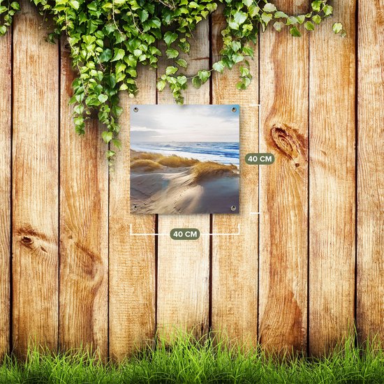 Affiche de jardin du Gards Dunes et Mer - 40x40 cm - Toile de jardin - Décoration de jardin - Décoration murale extérieure - Tableau de jardin