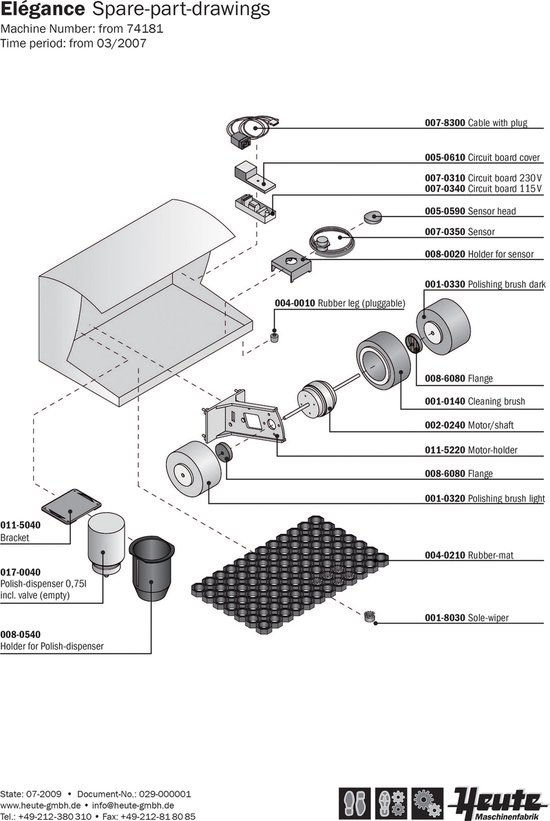 Heute Brosse à polir DARK petite pour cireuse à chaussures