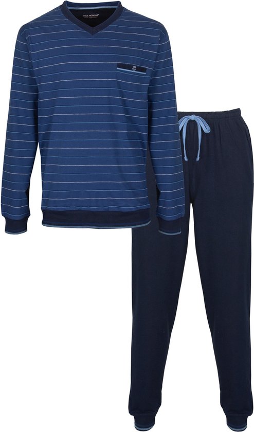 Paul Hopkins - Heren Pyjama - Gestreept - Blauw- Maat 3XL