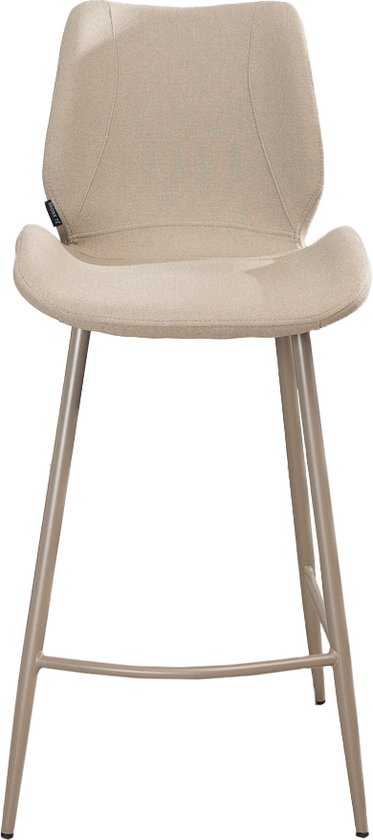Bronx71® Tabouret de bar scandinave Jena taupe tissu recyclé 69 cm