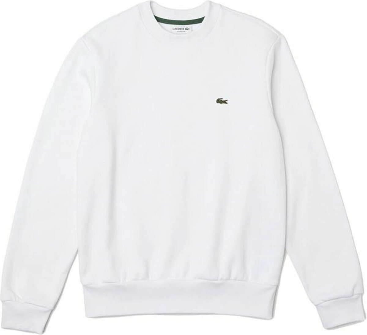 Lacoste Bio Cotton Fleece Crew Sweater Heren Wit