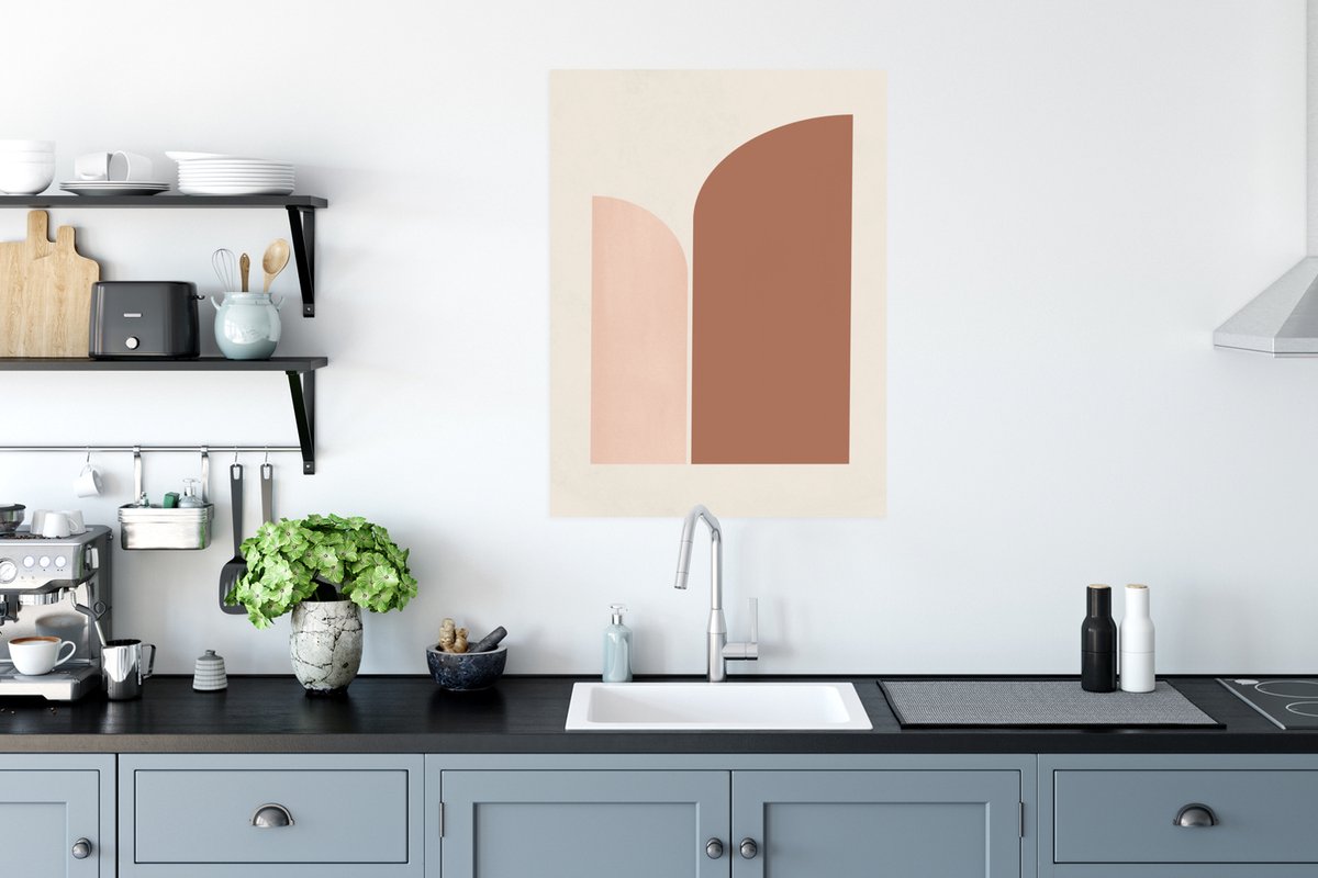 Poster Bruin - Kunst - Abstract - Patroon - 60x80 cm