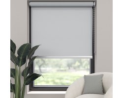 Dutchblinds Rolgordijn - lichtdoorlatend - Licht Grijs - 185x275cm - Raamdecoratie op maat