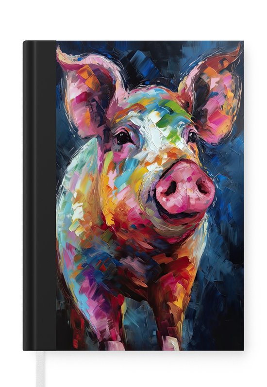 Toile Imprimée Cochon Coloré Bébé | Peinture Murale Chambre Enfant 60x60cm Sans Cadre - Décoration Animaux Mignonne