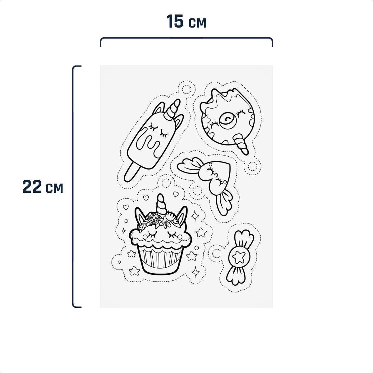 Krimpfolie Knutselpakket Unicorn (basis) - Sieraden Maken - 10 vellen krimpfolie - 3x Kunststof Broekketting - 100 Buigringen zilverkleur 0,7x6 mm — afbeelding 7