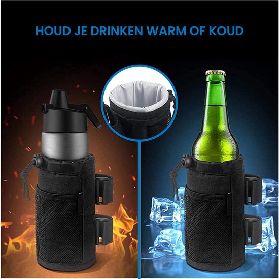 YONO Bidonhouder met Klittenband - Universeel geschikt voor Fiets / Racefiets / Mountainbike / Kinderwagen / Buggy - Flessen / Beker Houder Verstelbaar - Zwart van YONO. — afbeelding 5