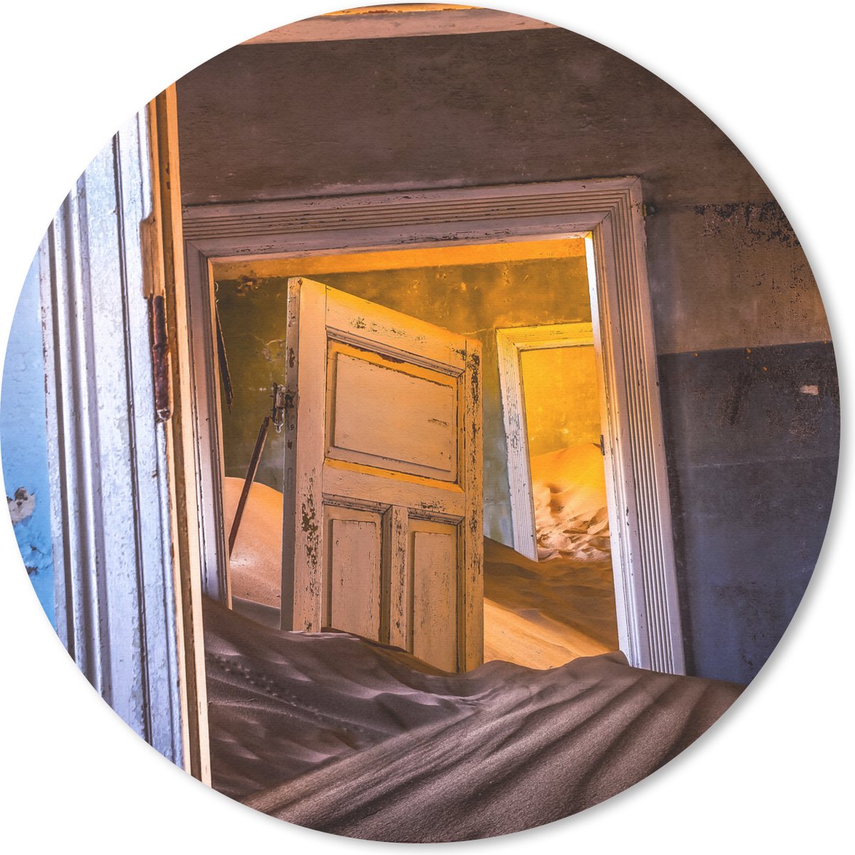 Muismat rond 30x30 cm - Mousepad Deur - Woestijn - Zand - Architectuur - Ronde muismatten