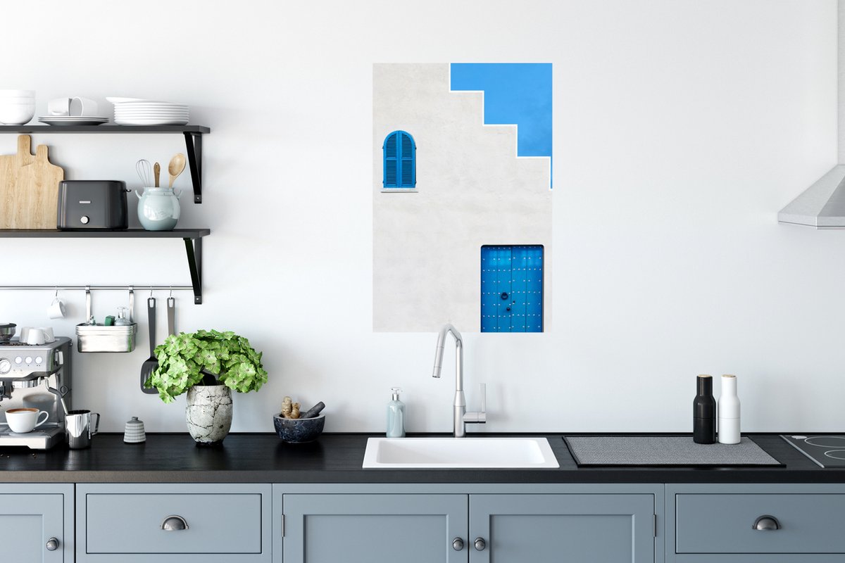 Huis - Blauw - Wit - Deur