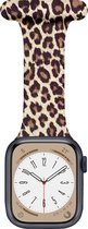 Siliconen Smartwatch bandje - Geschikt voor Apple Watch verpleegkundige band - luipaard - Strap-it Horlogeband / Polsband / Armband - Maat: 42 - 44 - 45 - 49mm