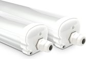 Série HOFTRONIC S - Pack de 2 luminaires LED TL 150cm - IP65 étanche - 4000K Lumière blanche neutre - 48W 5760 Lumen - Liable - Plafonnier Tri-Proof