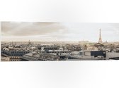 PVC Schuimplaat- Uitzicht van Parijs met in de Achtergrond de Eiffeltoren, Frankrijk - 120x40 cm Foto op PVC Schuimplaat